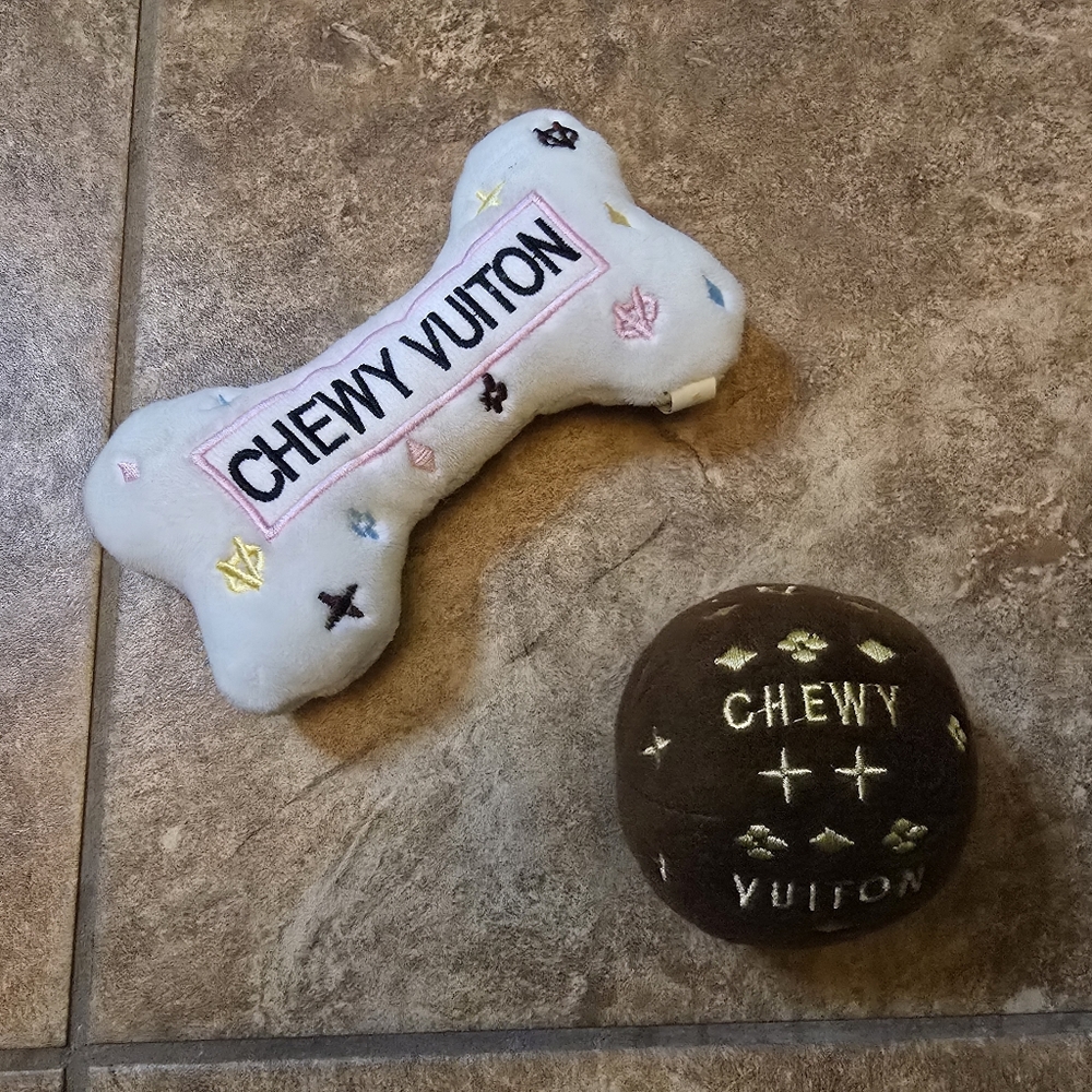 Chewy Vuiton Collection Dog Toy 2 Bundle